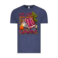 Vintage Denim just a girl who loves camping Vintage Tee - texasbilliewilder