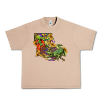 Burro Louisiana Map With Mardi Gras Crocodile Urban Heavy Tee - RanaPortraitStore