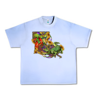 Grape Ice Louisiana Map With Mardi Gras Crocodile Urban Heavy Tee - RanaPortraitStore