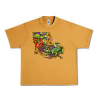 Peanut Butter Louisiana Map With Mardi Gras Crocodile Urban Heavy Tee - RanaPortraitStore