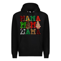 Black mama mama mama with christmas lights and christmas tree cakes Premium Hoodie - AdoDesignShop