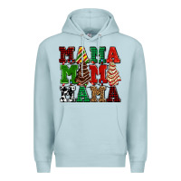 Blue Mist mama mama mama with christmas lights and christmas tree cakes Premium Hoodie - AdoDesignShop