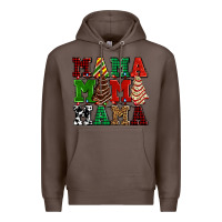 Coffee mama mama mama with christmas lights and christmas tree cakes Premium Hoodie - AdoDesignShop