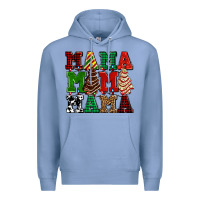 Colony Blue mama mama mama with christmas lights and christmas tree cakes Premium Hoodie - AdoDesignShop