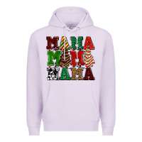 Lilac mama mama mama with christmas lights and christmas tree cakes Premium Hoodie - AdoDesignShop