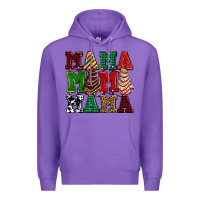 Purple mama mama mama with christmas lights and christmas tree cakes Premium Hoodie - AdoDesignShop