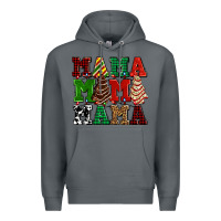 Rock mama mama mama with christmas lights and christmas tree cakes Premium Hoodie - AdoDesignShop