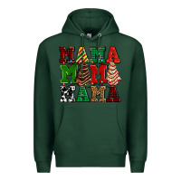 Sports Green mama mama mama with christmas lights and christmas tree cakes Premium Hoodie - AdoDesignShop