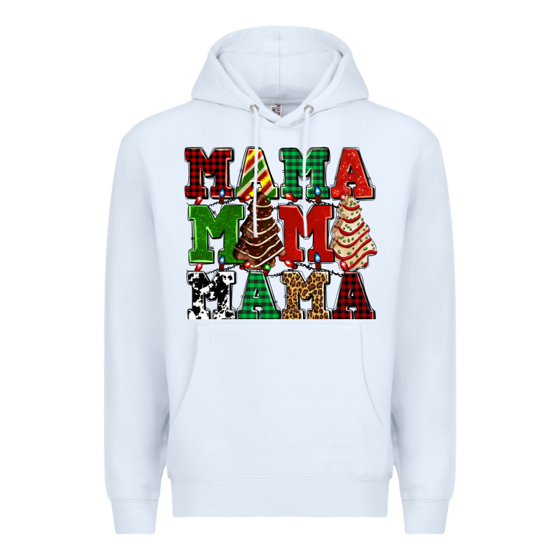 Mama Mama Mama With Christmas Lights And Christmas Tree Cakes Premium Hoodie by AdoDesignShop | Teevron