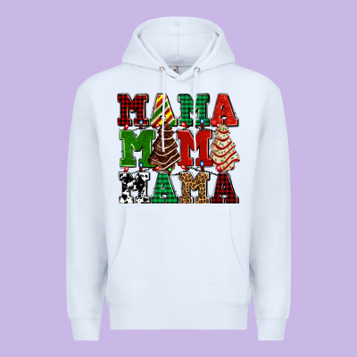 Mama Mama Mama With Christmas Lights And Christmas Tree Cakes Premium Hoodie Designed By Adodesignshop