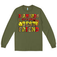 Army Green diamonds are a girl's best friend softball Long Sleeve Tee - Zillion Design Studio