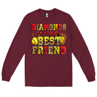 Burgundy diamonds are a girl's best friend softball Long Sleeve Tee - Zillion Design Studio