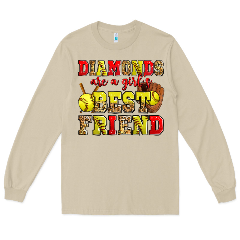 Diamonds Are A Girl's Best Friend Softball Long Sleeve Tee by Zillion Design Studio | Teevron
