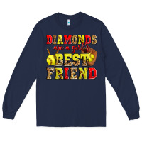 Navy diamonds are a girl's best friend softball Long Sleeve Tee - Zillion Design Studio