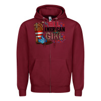 Burgundy all american girl Zipper Hoodie - RacoonDesign