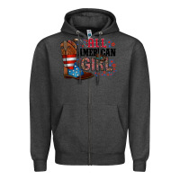 Charcoal Heather all american girl Zipper Hoodie - RacoonDesign