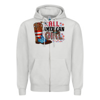 Dove Grey all american girl Zipper Hoodie - RacoonDesign