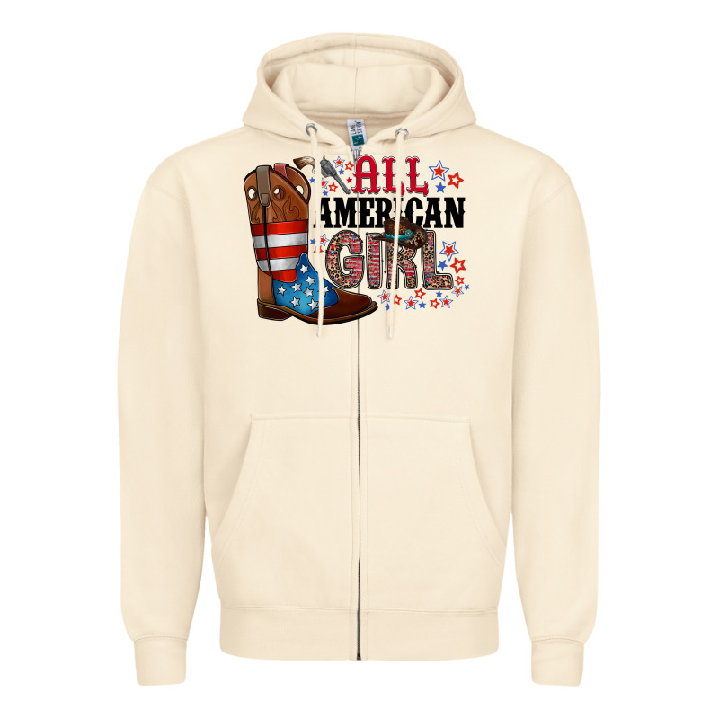 All American Girl Zipper Hoodie by RacoonDesign | Teevron