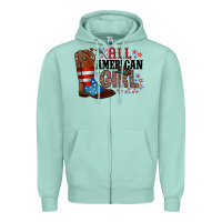 Seafoam all american girl Zipper Hoodie - RacoonDesign