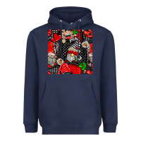 Navy ladybug gnomes seamless pattern Heavyweight Hoodie - BundleAndBundleShop