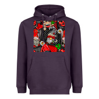 Plum ladybug gnomes seamless pattern Heavyweight Hoodie - BundleAndBundleShop