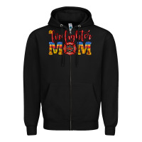 Black firefighter mom Zipper Hoodie - HRA Design Shop