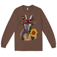Chestnut sunflower aztec ribbon goat Long Sleeve Tee - RanaPortraitStore