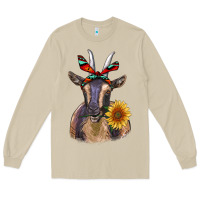 Mushroom sunflower aztec ribbon goat Long Sleeve Tee - RanaPortraitStore