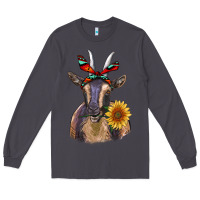 Smoke sunflower aztec ribbon goat Long Sleeve Tee - RanaPortraitStore