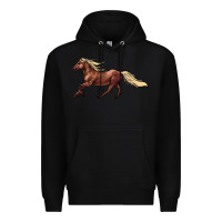 Black running horse Premium Hoodie - NancyCooperArtShop