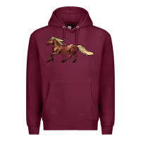 Burgundy running horse Premium Hoodie - NancyCooperArtShop