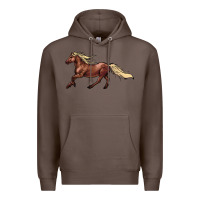 Coffee running horse Premium Hoodie - NancyCooperArtShop