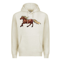 Oatmeal Heather running horse Premium Hoodie - NancyCooperArtShop
