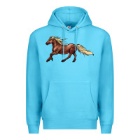 Ocean Blue running horse Premium Hoodie - NancyCooperArtShop