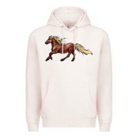 Pale Pink running horse Premium Hoodie - NancyCooperArtShop