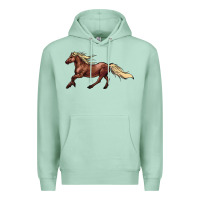 Seafoam running horse Premium Hoodie - NancyCooperArtShop