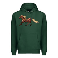 Sports Green running horse Premium Hoodie - NancyCooperArtShop