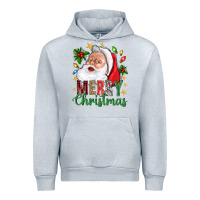 Heather Grey Merry Christmas With Santa Urban Hoodie - BundleAndBundleShop