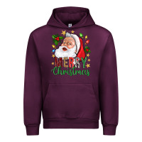 Mauve Wine Merry Christmas With Santa Urban Hoodie - BundleAndBundleShop