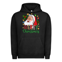 Pigment Black Merry Christmas With Santa Urban Hoodie - BundleAndBundleShop