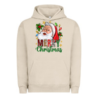 Pigment French Oak Merry Christmas With Santa Urban Hoodie - BundleAndBundleShop