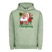 Pigment Oil Green Merry Christmas With Santa Urban Hoodie - BundleAndBundleShop
