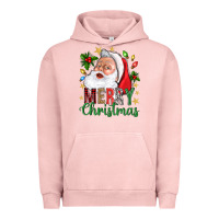 Pigment Salmon Merry Christmas With Santa Urban Hoodie - BundleAndBundleShop