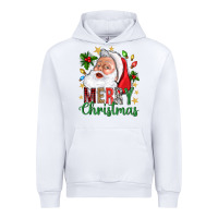 White Merry Christmas With Santa Urban Hoodie - BundleAndBundleShop