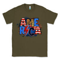 Army Green america lightning bolt Classic Tee - Zillion Design Studio