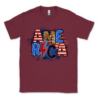 Burgundy america lightning bolt Classic Tee - Zillion Design Studio