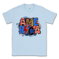 Dusty Blue america lightning bolt Classic Tee - Zillion Design Studio