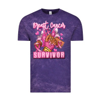 Cloud Purple Breast Cancer survivor afro girl sneakers Vintage Tee - RanaPortraitStore