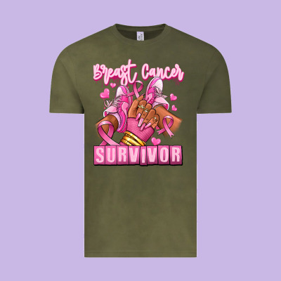 Vintage Tee Breast Cancer survivor afro girl sneakers