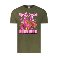 Vintage Olive Breast Cancer survivor afro girl sneakers Vintage Tee - RanaPortraitStore